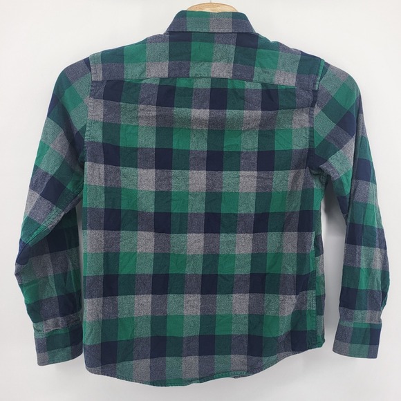 UNTUCKit Men's Large Slim Fit Plaid Flannel Long Sleeve Shirt Green Navy Gray - Picture 2 of 7